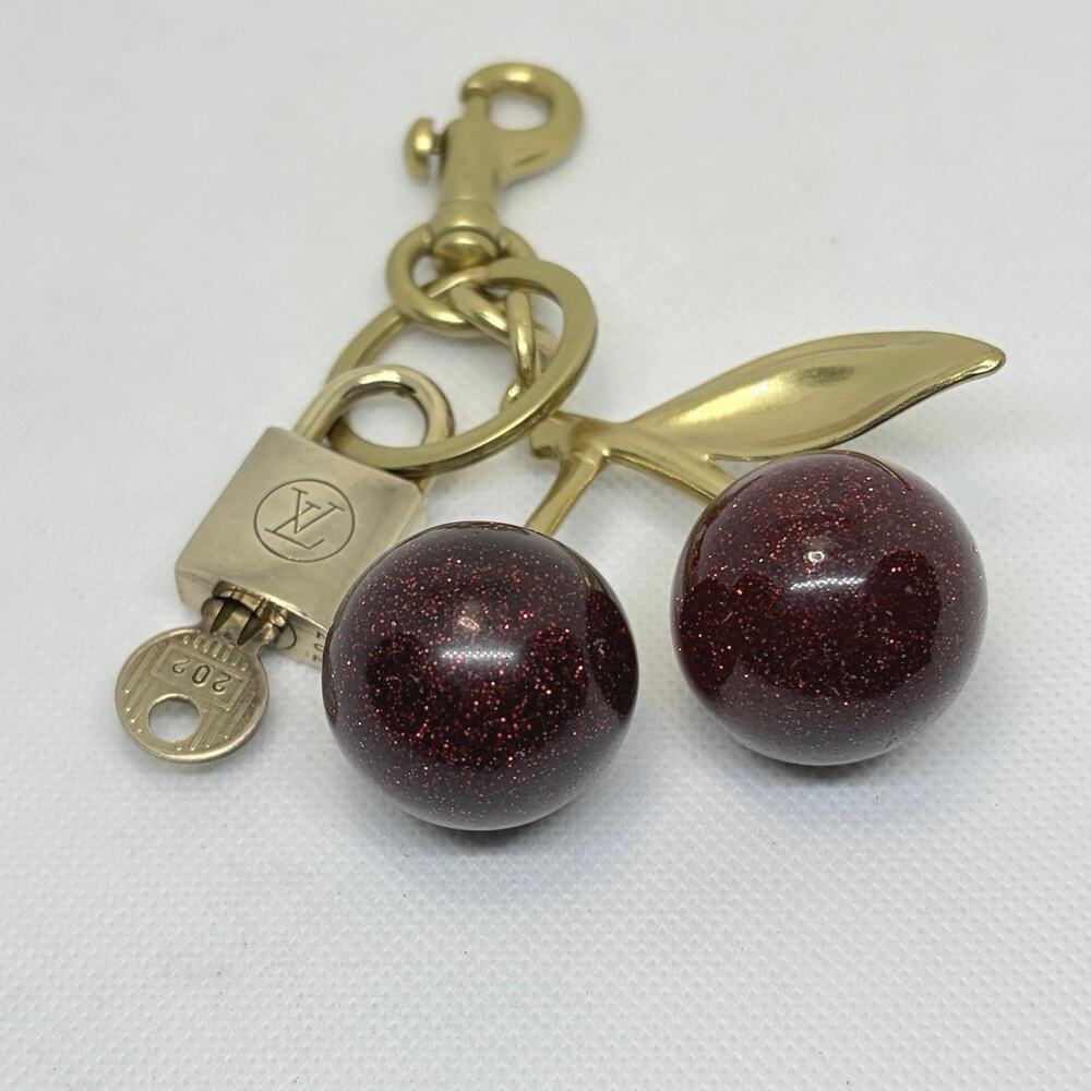 Louis Vuitton Lock & Key Set #202 w/a Red Cherry Bag Charm / Keychain